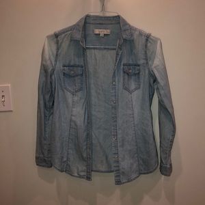 Light denim button up